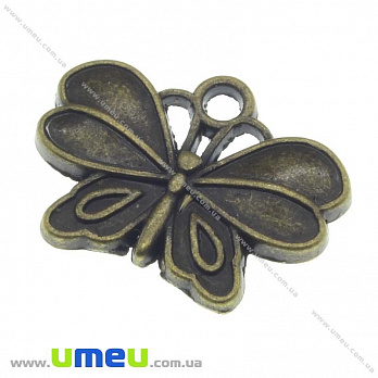 Подвеска метал. Бабочка, 18х14 мм, Античная бронза (POD-007952)