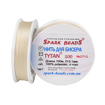 Нитка для бісеру Титан 100, Слонова кістка №2713, 100 м (MUL-020518)