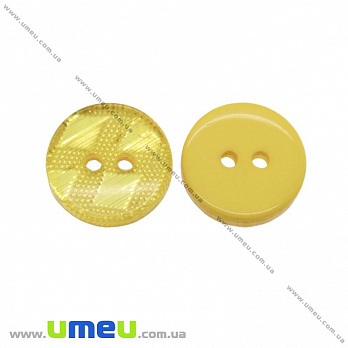 Гудзик пластиковий Круглий, 13 мм, Жовтий (PUG-016472)