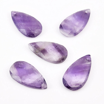Підвіска Крапля гранована, Натур. камінь Аметист, 24,5х13 мм (POD-058666)