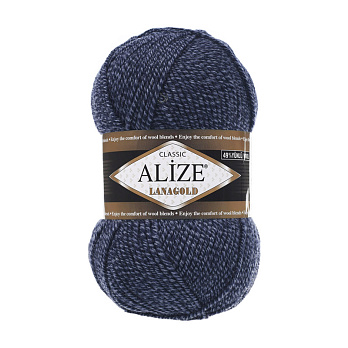 Пряжа Alize Lanagold 100 г, 240 м, Синя меланжева 901 (YAR-055996)
