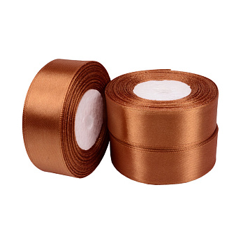 Атласна стрічка, 25 мм, Коричнева (LEN-055251)