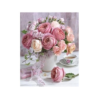 Набір алмазного живопису на підрамнику 30х40 см, Чайні троянди (SXM-056322)