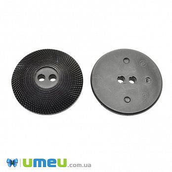 Пуговица пластиковая Круглая, 34 мм, Черная (PUG-046337)