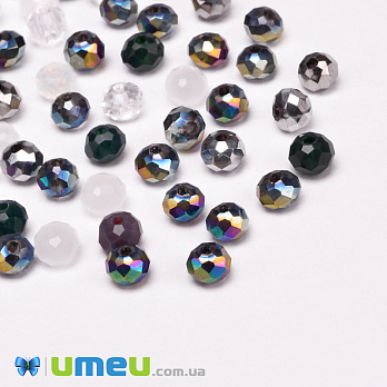 Бусины рондели, 4х3 мм, Микс (BUS-050936)