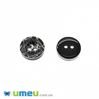 Гудзик пластиковий Круглий, 15 мм, Сірий (PUG-046641)