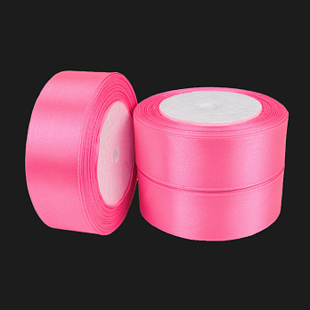 Атласная лента, 30 мм, Розовая яркая (LEN-061093)