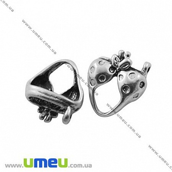 Подвеска метал. Купальник, 16х14х7 мм, Античное серебро (POD-001189)