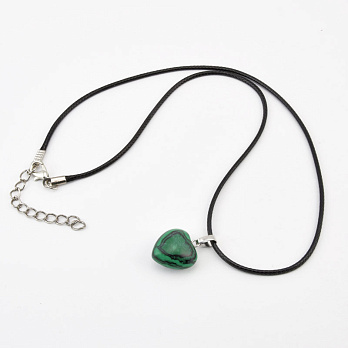 Підвіска на шнурку, Синт. камінь Малахіт (POD-058268)