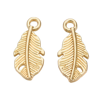 Підвіска метал. Листок, 14,5х7 мм, Світле золото (POD-053555)
