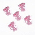 Кабошоны пластиковые, Зайчики, 24х17 мм, Розовые (KAB-060897)
