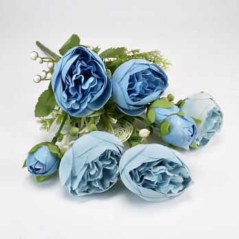 Букет пионов, 32 см, Голубой (DIF-054205)