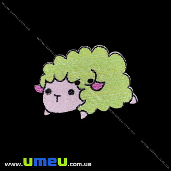 Декоративний пришивний елемент Овечка, 25х17 мм, Салатовий (DIF-033422)