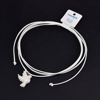 Подвеска Голубь на шнурке, 35х25 мм (BUS-059015)