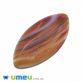 Кабошон нат. камінь Агат Бразильський золотисто-рожевий, Човник, 40х20 мм (KAB-042779)