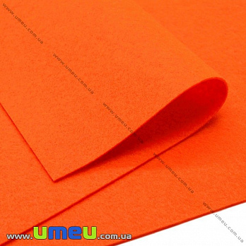 Фетр м'який 1,3 мм, 30х30 см, Помаранчевий яскравий (FLT-019414)