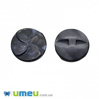 Гудзик пластиковий на півніжці Круглий, 21 мм, Синій (PUG-046379)