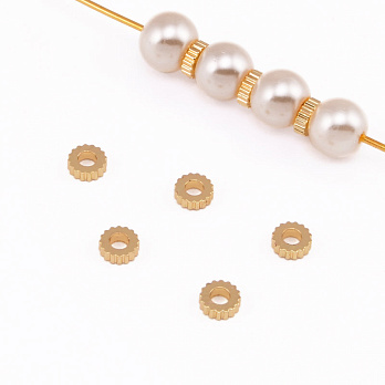 Намистини-розділювачі, 4х1,3 мм, Латунь з покриттям 14 kt (BUS-055831)