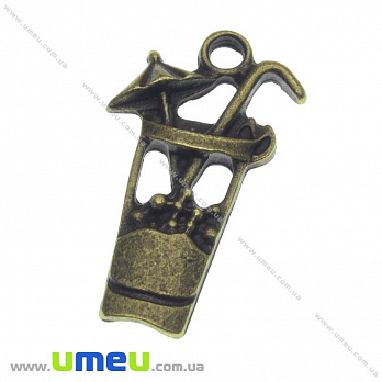 Підвіска метал. Коктейль, 22х12 мм, Антична бронза (POD-004944)