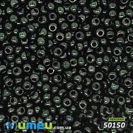 Бісер чеський 11/0 №50150 Зелений темний, Прозорий (BIS-044456)