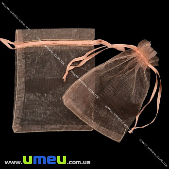 Подарочная упаковка из органзы, 10х12 см, Персиковая (UPK-009773)
