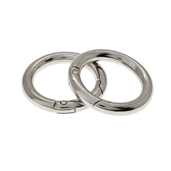 Кольцо для сумки металлическое, 35 мм, Темное серебро (BAG-046210)