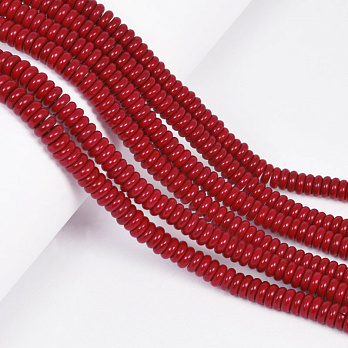 Намистини Бірюза пофарбована, Синт. камінь, 6х2,5 мм, Круглі плоскі (BUS-057526)