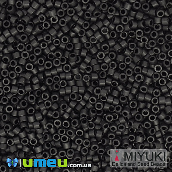 Бісер японський Miyuki Delica 11/0 DB310, Чорний матовий (BIS-039786)