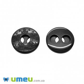Пуговица пластиковая Круглая, 21 мм, Черная (PUG-046563)