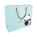 Подарочный пакет Пандочка, 32х26х11 см, Бирюзовый (UPK-035677)