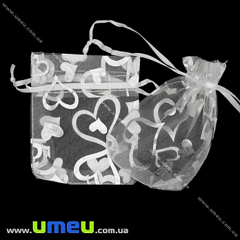 Подарочная упаковка из органзы, 10х12 см, Белая (UPK-020353)