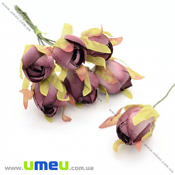 [Архів] Бутон троянди на дроті, 15 мм, Бордовий (DIF-025680)