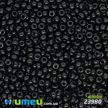 Бісер чеський №235/23980, Чорний, Натуральний, 10/0 (BIS-003770)