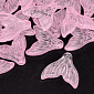 Подвеска стеклянная Рыбий хвост, Розовая, 20х19х3 мм, 1 шт (POD-054464)