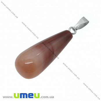Підвіска Крапля з натурального каменю, Агат, 34х10 мм (POD-009292)