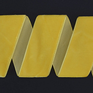 Лента бархатная, 25 мм, Желтая (LEN-061433)