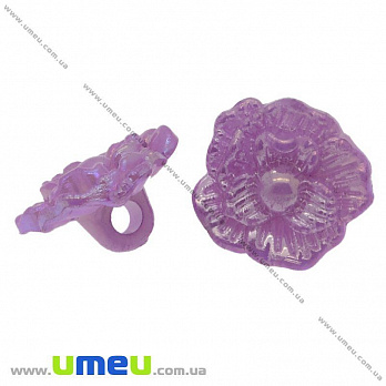 Гудзик пластиковий на ніжці Роза, 17х10 мм, Бузковий АВ (PUG-008917)