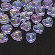 Бусины акриловые Сердце, 8,5х8,5 мм, Сиреневые АВ (BUS-059817)