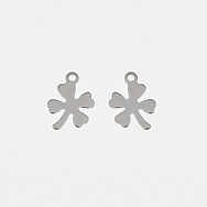 Подвеска из нерж. стали Клевер, 13,5х10 мм, Темное серебро (STL-061325)