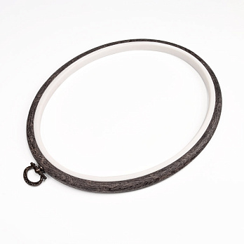 Пяльцы-рамка NURGE овальные пластиковые 18х23 см, Коричневые (MUL-053463)