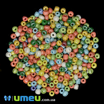 Бісер китайський великий, 6/0, Мікс перламутровий, 4 мм (BIS-039289)