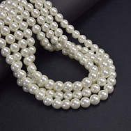 Намистини скляні Перли Premium, 8 мм, Кремові, Круглі (BUS-060320)