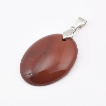 Підвіска Овал, Натур. камінь Мукаїт, 30х22 мм (POD-058738)
