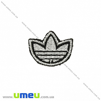 Термоаппликация Adidas, 3х2,5 см, Серебристая, 1 шт (APL-024742)