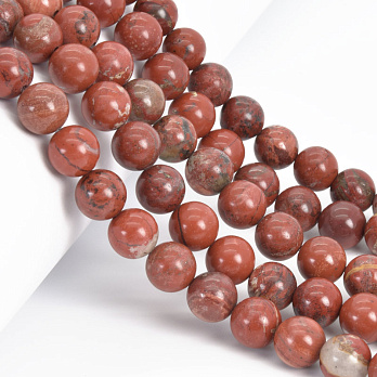 Намистини Яшма червона, Натур. камінь, 10 мм, Круглі (BUS-058012)