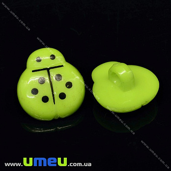 Гудзик пластиковий на ніжці Сонечко, 14х13 мм, Салатовий (PUG-032816)