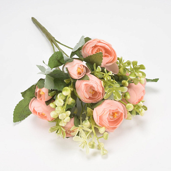 Букет камелії з добавками, 28 см, Персиковий (DIF-062187)