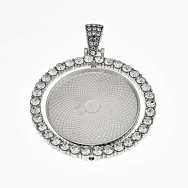 Основа кругла обертова зі стразами, 54х42 мм, 30 мм, Темне срібло (OSN-059443)