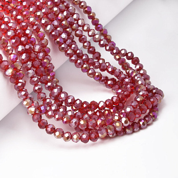 Бусины рондели, 4х3,5 мм, Красные AB (BUS-049077)