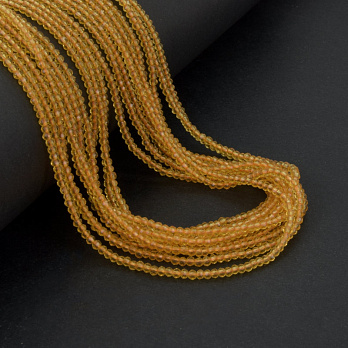 Намистини круглі грановані, 2 мм, Помаранчеві (BUS-057355)